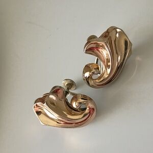Coro Gold-Tone Swirl Earrings